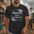 Memory Care Coordinator Purple Floral Pansies Unisex T-Shirt Memory Care Coordinator Purple Floral Pansies Unisex T-Shirt