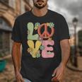 Peace Sign Love Groovy Vibes Costume Nostalgia 1980s Fashion Unisex T-Shirt