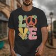 Peace Sign Love Groovy Vibes Costume Nostalgia 1980s Fashion Unisex T-Shirt
