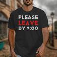 Please Leave By 9 Introvert Party Anti-Social Birthday Unisex T-Shirt