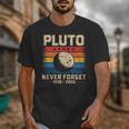 Pluto Never Forget Space Nostalgia Astronomy Humor Unisex T-Shirt
