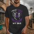 Purple In Memory Of My Dad Pancreatic Cancer Back Graphic Unisex T-Shirt