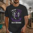 Purple In Memory Of My Great Grandma Alzheimers Back Graphic Unisex T-Shirt