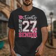 Senior 2027 Class Of 2027 Pink Coquette Bow Graduation Girl Unisex T-Shirt