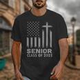 Senior Class Of 2025 USA Flag Cross Christian Graduation Unisex T-Shirt