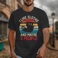 I Like Sloths And Maybe 3 People Sloth Introvert Vintage Unisex T-Shirt