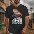 I Like Video Games Bearded Dragon Gamer Introvert Mood Unisex T-Shirt I Like Video Games Bearded Dragon Gamer Introvert Mood Unisex T-Shirt