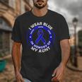 I Wear Blue In Memory Of My Aunt Colon Cancer Awareness Unisex T-Shirt