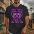 I Wear Purple In Memory Of Friend Alzheimers Heart Graphic Unisex T-Shirt I Wear Purple In Memory Of Friend Alzheimers Heart Graphic Unisex T-Shirt