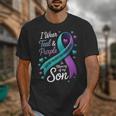 I Wear Teal And Purple In Memory My Son Suicide Prevention Unisex T-Shirt