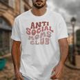 Anti Social Moms Club On Back Retro Introvert Unsociable Unisex T-Shirt Anti Social Moms Club On Back Retro Introvert Unsociable Unisex T-Shirt
