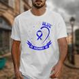 Blue In Memory Of Grandson Colon Cancer Awareness Shirts Premium Unisex T-Shirt