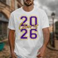 Class Of 2026 Graduation Varsity Purple And Yellow Letters Unisex T-Shirt