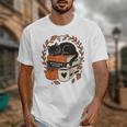 Fall Book Teacher Cat Books Halloween Autumn Librarian Unisex T-Shirt