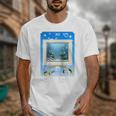 Frutiger Aero Aesthetic Tech Computer Aquarium Tarot Card Raglan Baseball Tee Unisex T-Shirt