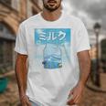 Frutiger Aero Aesthetic Tech Kawaii Milk Underwater Fishes Unisex T-Shirt