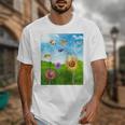 Frutiger Aero Aesthetic Tech Scenery Fishes Sunflower Raglan Baseball Tee Unisex T-Shirt Frutiger Aero Aesthetic Tech Scenery Fishes Sunflower Raglan Baseball Tee Unisex T-Shirt