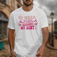Groovy I Wear Pink In Memory Of My Aunt Breast Cancer Back Unisex T-Shirt