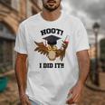 Hoot I Did It Grad Owl Holding Graduation Diploma Congrats Unisex T-Shirt