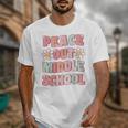 Peace Out Middle School Graduation Groovy Last Day Of School Unisex T-Shirt