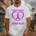 Purple In Memory Of Mother In Law Alzheimers Dementia Heart Unisex T-Shirt Purple In Memory Of Mother In Law Alzheimers Dementia Heart Unisex T-Shirt