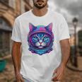 Retro 80s Cat In Space Suit Nostalgia Cat Vintage Astronaut Unisex T-Shirt
