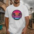 Retro 80s Synthwave Sunset & Palm Trees Retro Nostalgia 80s Unisex T-Shirt