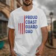 Retro Proud Coast Guard Dad Graduation Dad Usa Flag Outfit Unisex T-Shirt
