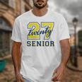 Senior Class Of 2027 Graduation Yellow And Blue On The Back Premium Tri-Blend Unisex T-Shirt
