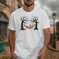Skeleton Reading Book In Hammock Halloween Reader Unisex T-Shirt Skeleton Reading Book In Hammock Halloween Reader Unisex T-Shirt