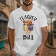Teacher Snail With Glasses On Books Cute Pre-K Kindergarten Unisex T-Shirt
