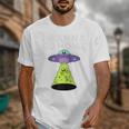 I Wanna Go Home Introvert UFO UAP Flying Saucer Trippy Alien Raglan Baseball Tee Unisex T-Shirt