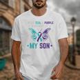 I Wear Teal Purple In Memory Of My Son Suicide Awareness Premium Tri-Blend Unisex T-Shirt