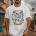 Women's She Blooms Among The Pages Women Mom Wife Floral Book Lover Unisex T-Shirt