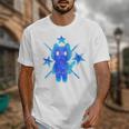 Yk2 Grunge Earthy Blue Cat With Stars Tomboy 90s Nostalgia Unisex T-Shirt Yk2 Grunge Earthy Blue Cat With Stars Tomboy 90s Nostalgia Unisex T-Shirt