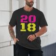 2018 Big Neon Numbers For The New Year Or Graduation Unisex T-Shirt