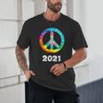 2021 Graduation Class Year Tie Dye Peace Sign Graduate Shirt Unisex T-Shirt