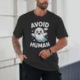 Avoid Humans Cute Kawaii Pastel Ghost Introvert Saying Unisex T-Shirt