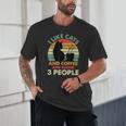 Cats Coffee & 3 People Tee Cute Font Introvert Humor Unisex T-Shirt