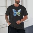 Frutiger Aero Aesthetic Butterfly Computer Fishes Scenery Unisex T-Shirt