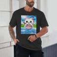 Frutiger Aero Aesthetic Tech Kawaii Ramen Cat Fishes Unisex T-Shirt