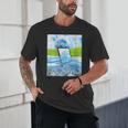 Frutiger Aero Aesthetic Tech Water Fishes Monitor Screen Unisex T-Shirt