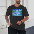 Frutiger Aero Dolphin Sunset Ocean With Palm Trees Y2k Unisex T-Shirt Frutiger Aero Dolphin Sunset Ocean With Palm Trees Y2k Unisex T-Shirt