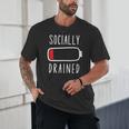 Introvert Socially Drained Battery Unisex T-Shirt