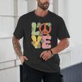 Peace Sign Love Groovy Vibes Costume Nostalgia 1980s Fashion Unisex T-Shirt