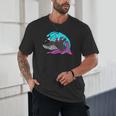 Retro 80s Shark Whale Diving Nostalgia Shark Party Unisex T-Shirt