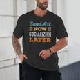 Sand Art Now Minimal Socializing Introvert Vintage Unisex T-Shirt