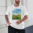 Frutiger Aero Aesthetic Tech Scenery Fishes Sunflower Raglan Baseball Tee Unisex T-Shirt Frutiger Aero Aesthetic Tech Scenery Fishes Sunflower Raglan Baseball Tee Unisex T-Shirt