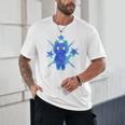 Yk2 Grunge Earthy Blue Cat With Stars Tomboy 90s Nostalgia Premium Tri-Blend Unisex T-Shirt