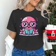 Adorable Book Lover Octopus With Reading Glasses Cute Unisex T-Shirt